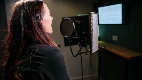 This image shows someone using the equipment available at Whitenoise Sound Studios, Belfast.